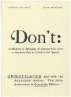 Don't: A Manual of Mistakes & Improprieties